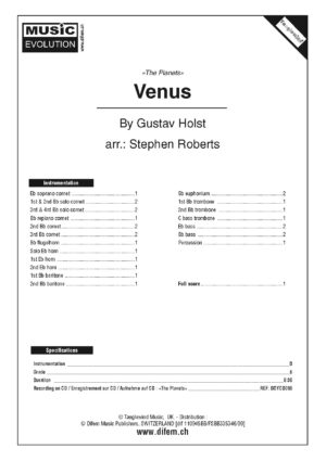 Venus (from The Planets), BRASS BAND, Holst arr. Stephen Roberts